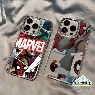 Người Nhện Marvel  Ốp Điện Thoại Mềm Bằng Kim Loại Sang Trọng Cho iPhone 14 XR 13 11 12 Pro Max 8 7 6 6S Plus X Xs Max Se 2020 13 12 11