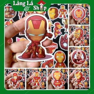 Miếng dán Sticker nhân vật Iron man trọn bộ 50 hình - In rõ ràng sắc nét khó tróc