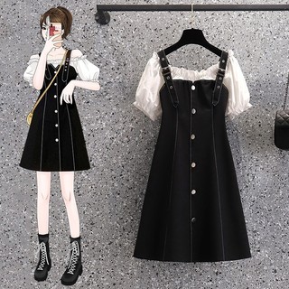 🌸Hàng Order(Sẵn M,L)🌸 Váy Đầm Bigsize Trễ Vai Phối 2 Vây Vai Trẻ Trung Cá Tính 🌸Hàng Quảng Châu