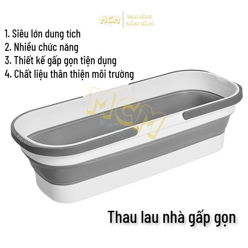 Xô Nước Đa Năng Gấp gọn MCM HOME vệ sinh nhà cửa giặt lau nhà rửa xe ô tô xe máy gấp gọn
