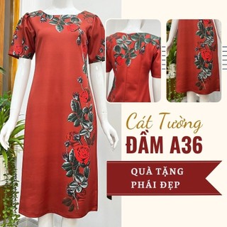 Đầm trung niên nữ  sang trọng mặc hè quà tặng bà, tặng mẹ A36 - Thời trang Cát Tường