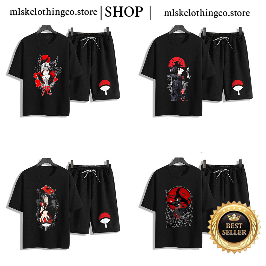BST 6 COMBO Áo thun + Quần Naruto. Áo Anime in hình Uchiha Itachi. Áo thoáng mát Unisex