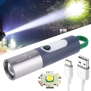 Đèn pin LED di động Đèn sạc USB Chế độ chiến thuật công suất cao Đèn pin cắm trại ngoài trời chống nước Đèn pin khẩn cấp