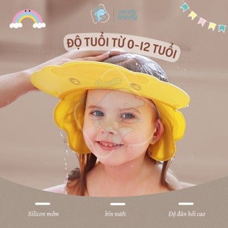  Mũ gội đầu vịt con cho bé Mũ chắn nước gội đầu có khóa cho bé  nón tắm gội đầu bé điều chỉnh kích thước 
