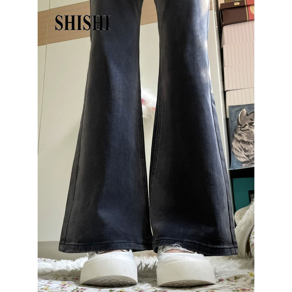 SHISHI quần ống rộng quần nữ jean Comfortable Cute Xu hướng hàn quốc WNK2430EUX 13Z240325