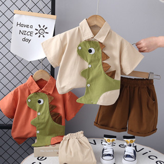  Trang Phục Trẻ Em Hoạt Hình Khủng Long Áo Quần Short 2 Cái   bộ Thời Trang Bé Trai Bé Gái Quần Áo Trẻ Em Cotton Tracksuits 1 2 3 4 5 Tuổi 