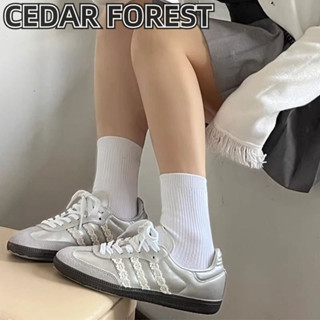 SHANMUSENLIN✨Bạc Đức Giày Tập Luyện Nữ Mới Hàn Quốc Xu Hướng Sinh Viên Ren Thấp Đế Bằng Chống Trơn Trượt Giày Thường Ngày