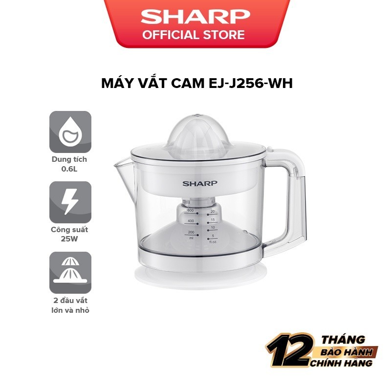 Máy Vắt Cam Công Suất 25W Sharp EJ-J256-WH ( Màu Trắng)-BM