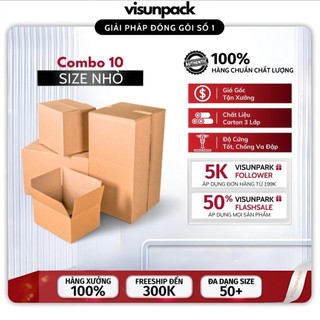 Thùng Carton Giá Rẻ Nắp Đối Size Mini - Combo 10 Hộp Giấy Đóng Gói Hàng