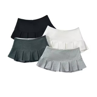 Qunz Thời Trang Cao Cấp Rộng Pleat Đa Năng Nửa Chiều Dài Váy 24006