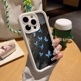 Trọn Gói Vỏ Điện Thoại Cho IPhone 11 14 Tranh Sơn Dầu Sáng Bướm Xanh 13 12 ProMax Thẩm Mỹ Và Cá Tính XR 15 8 / 7 Plus X / XS Max Hấp Thụ Sốc Và Chống Rơi