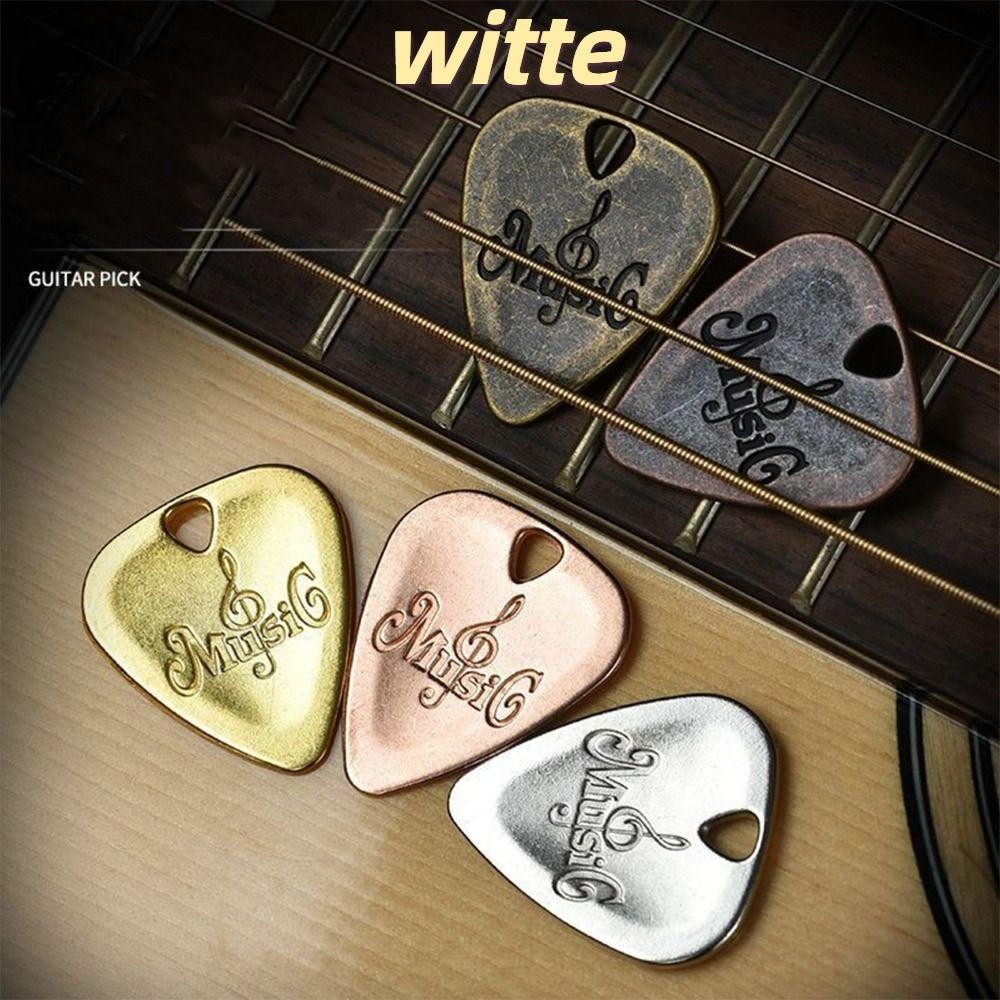 Witte Metal Guitar Pick, Đàn Guitar Điện Bass Lấp Lánh Đàn Guitar Chọn Đàn Guitar Acoustic, Thiết Kế Hình Tam Giác Điện Guitarra Accesorios Hợp Kim Kẽm Plectrum Ukulele Picks