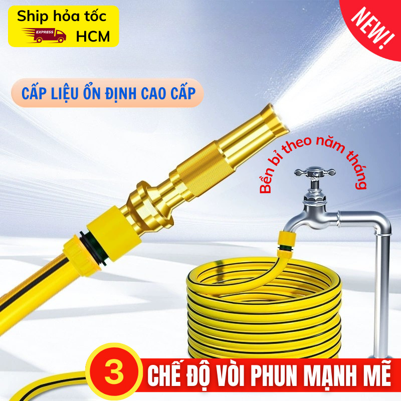 Vòi Xịt Tăng Áp Joful Home - Vòi Xịt Nước Đa Năng Dùng  Rửa Xe, Tưới Cây, Với Lực Nước Mạnh, Có Các 