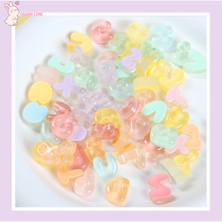 Charm Chữ Trong Mini Trang Trí,Handmade Ốp Lưng,Bình Nước,Nón Bảo Hiểm,DIY Không Keo-Charm Lumi