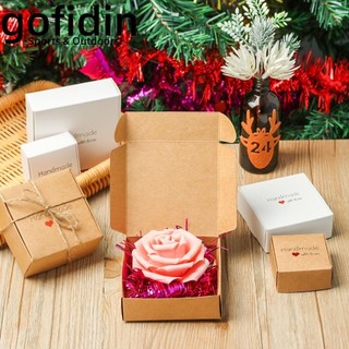 gofidin 10 Hộp Giấy Kraft Vuông Đựng Kẹo/Trang Sức Thủ Công Nhiều Màu Sắc Đa Dạng