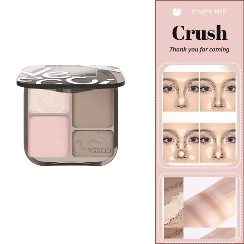 VEECCI tạo khối Bảng Phấn Bắt Sáng Trang Điểm Chuyên Nghiệp Phấn mắt