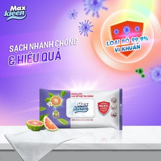[ CHÍNH HÃNG] Khăn Ướt Lau Bề Mặt Đa Năng MaxKleen (30 miếng khăn lớn )