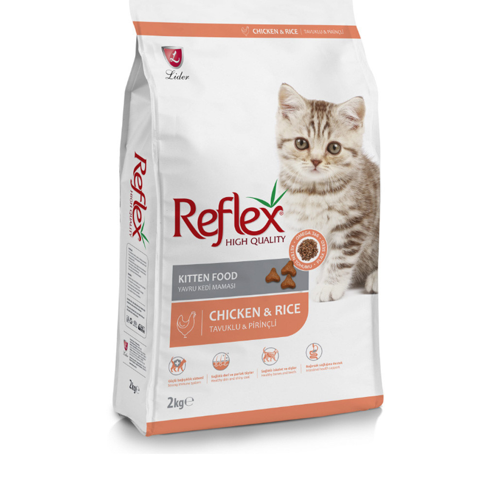 [2kg] Hạt Reflex Kitten Vị Gà & Gạo túi 2kg cho mèo con 2-12 tháng tuổi