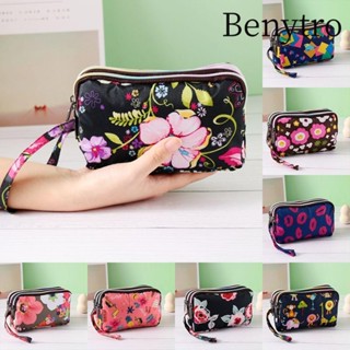Benytro đựng tiền xu / điện thoại / đồ trang điểm mini Daphne bằng vải bạt chống nước in hoa thời trang cho nữ
