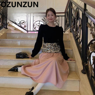 Váy đuôi cá giảm béo và tương phản Ozunzun Design 9153