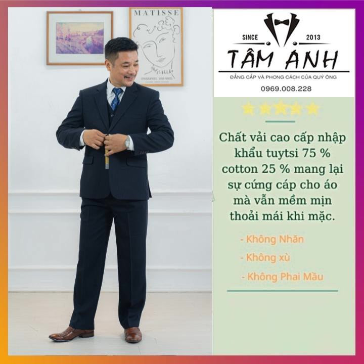 Áo Vest  Nam Trung Niên Chất vải Nhập Khẩu, Bộ Com Lê Nam Trung Tuổi Vip, Phom Dáng Sang Trọng, Lịch