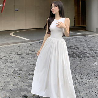 Nữ Phiên Bản Hàn Quốc Phong Cách Mới Áo Vest Trắng Váy Dài Tính Khí Ngọt Ngào