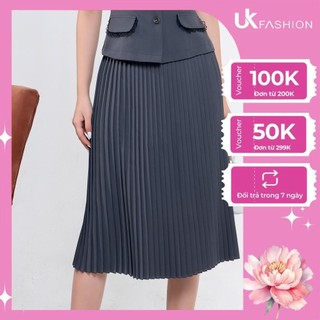 Chân Váy Dập Ly Công Sở UK Fashion Thiết Kế Dáng Dài Basic, Chất Liệu Vải Dày Dặn, Co Giãn Và Mềm Mịn NKCV2107001