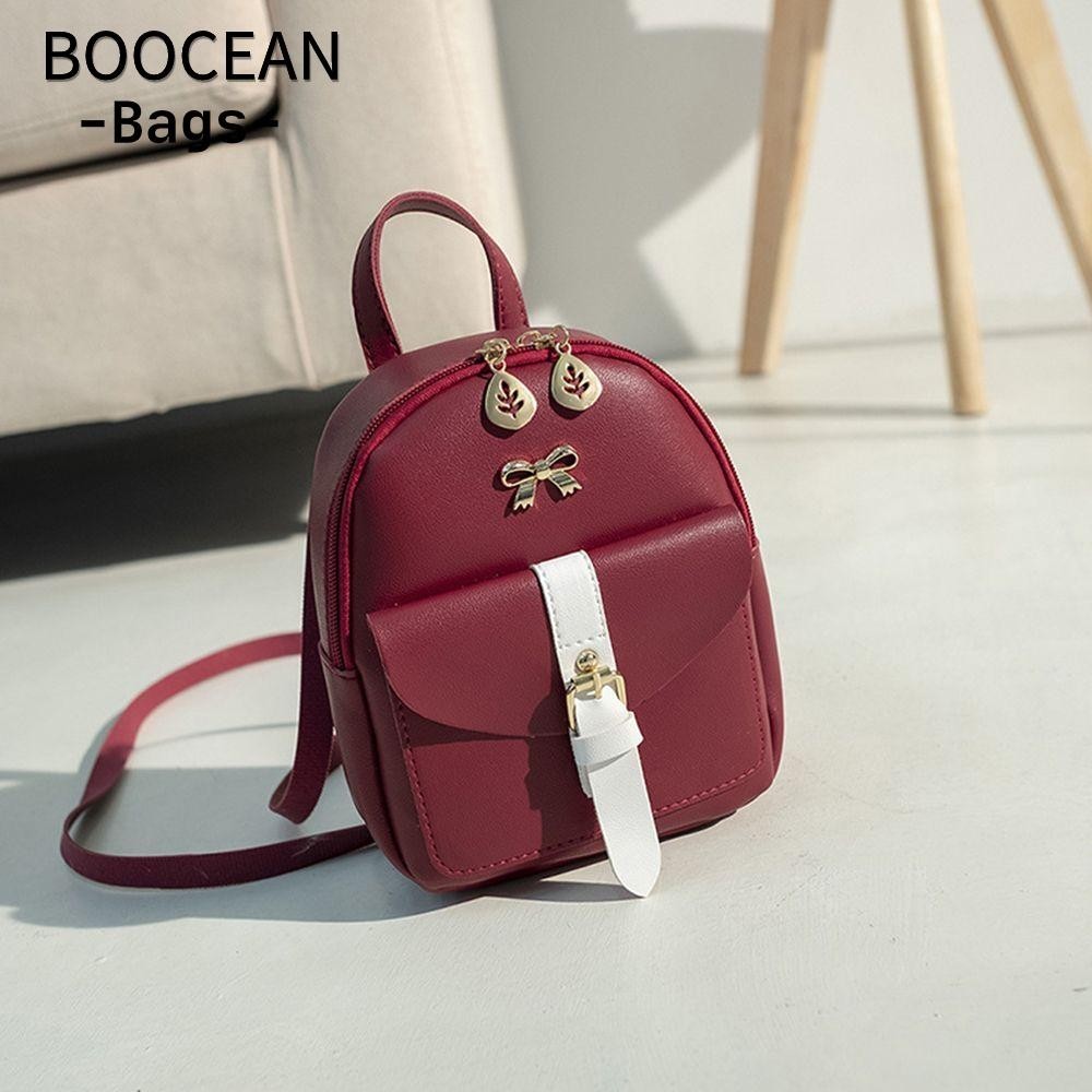 BOOCEAN Ba lô Mini Túi đeo vai thắt nơ bằng da PU duyên dáng dễ thương