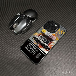 Ốp điện thoại sang trọng thương hiệu tích hợp Ae86 Thích hợp cho iPhone 14plus 7 8plus 15 14 11 13 12 15promax 15plus XS XR XSMAX Ốp lưng mạ điện Nút chuyển màu Vỏ điện thoại chống sốc 11promax 12pro 13promax