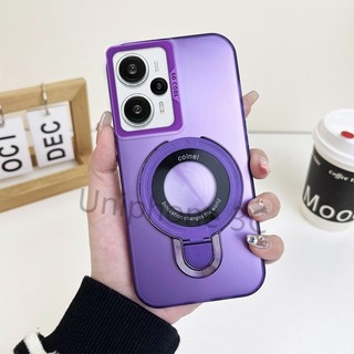 Vỏ khung sang trọng XIAOMI POCO F5 PRO vỏ cứng mờ acrylic dày chống sốc với giá đỡ từ tính bằng kim loại tròn