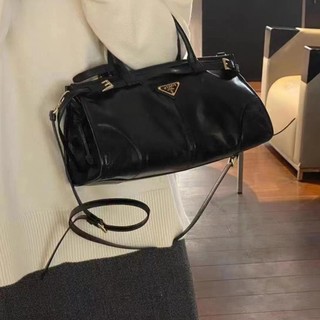 Ins Cùng Phong Cách Retro Dầu Da Túi Xách Phong Cách Ngang Túi Đựng Màu Tối Phù Hợp Với Nữ Túi Mới