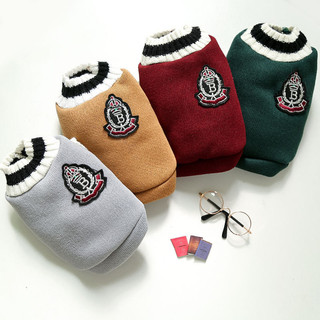 Quần Áo Thú Cưng Mùa Thu Đông Mới Dệt Kim Áo V-Collar Preppy Phong Cách Thú Cưng Chó Mèo Quần Áo Vest Teddy / Pomeranian Tiếp Liệu