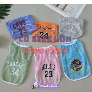 Áo Lưới Cho Chó Mèo Thú Cưng Áo Ba Lỗ Lưới Thoáng Khí Họa Tiết Bóng Rổ Thể Thao Thời Trang Mùa Hè