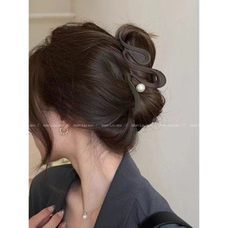 Kẹp tóc lớn mờ phong cách mới Hàn Quốc ở mặt sau đầu, Mũ nón kẹp cá mập cao cấp dành cho nữ