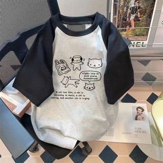 Vận Chuyển Nhanh ~ 100% Cotton Phong Cách Nhật Bản Khâu Áo Thun Ngắn Tay Nam Nữ Phiên Bản Hàn Quốc ins Rời Hợp Thời Trang Tất Cả Trận Đấu Nửa Tay