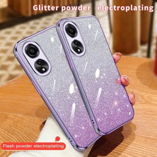Ốp lưng OPPO A18 A38 A58 A78 4G A58X A1X A2X Trong suốt mềm mạ lấp lánh Mặt sau điện thoại di động