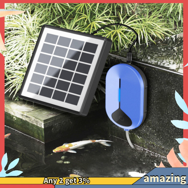 [Ama] Máy bơm ao năng lượng mặt trời Máy bơm không khí bể cá Máy tạo oxy chạy bằng năng lượng mặt trời Bộ máy bơm không khí chạy bằng USB Máy sục khí ao năng lượng mặt trời cho