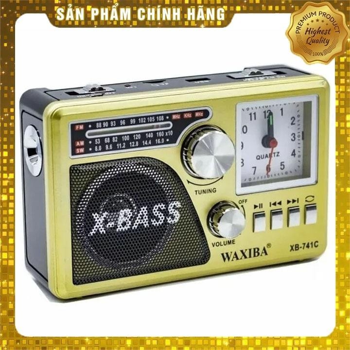 Đài Radio 741/Cassette-FM Âm Thanh To Rõ Nét-Có Đồng Hồ-Bắt Sóng Cơ Dễ Dùng Tích Hợp Đèn Pin-Sạc Điện-Thẻ Nhớ-USB