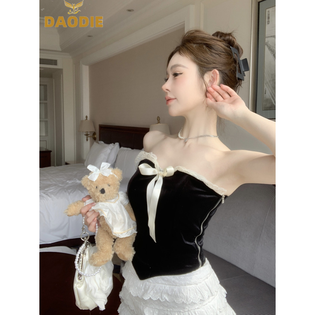 DAODIE áo croptop Áo 2 dây áo ba lỗ Thời trang hàn quốc trendy sang trọng thanh lịch Gợi cảm WBX2430X7O 14Z240401 | BigBuy360 - bigbuy360.vn