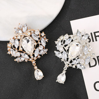 Phóng Đại Và Khí Quyển Lớn Giọt Nước Mặt Dây Chuyền Thổ Cẩm Châu Âu Và Mỹ Trâm Cài Cổ Pin Pin An Toàn Phụ Kiện Quần Áo Trang Sức Ngoại Thương Cho Nữ