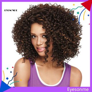 Mắt Nữ Thời Trang Dài Vai Mini Xoăn Châu Phi Mỹ Afro Tóc Full Tóc Giả