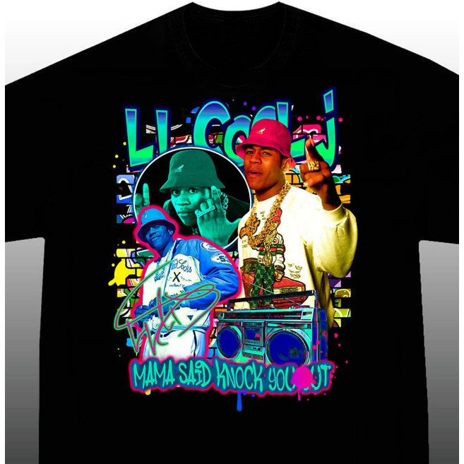 2024 bánh quế cho bạn bè Ll Cool J Áo nam màu đen tay ngắn tất cả các kích cỡ dành cho nam nữ xs-3xl