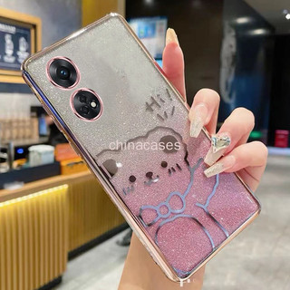 Ốp lưng reno 8t 4G reno 8t 5G OPPO A1Pro Bow Gradient Ốp điện thoại hình gấu dễ thương màu hồng lấp lánh