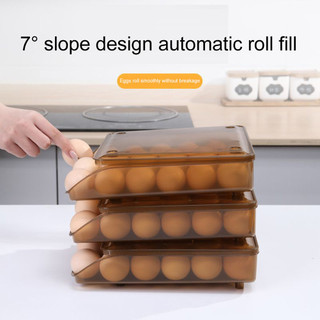 【FEELING 】Convenient Rolling Egg Storage Box Stackable Kitchen Organizer Durable Material