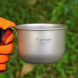 Exqu 500ml Titan Cốc Nước Cà Phê Cốc Trà Cắm Trại Ngoài Trời Đi Bộ Đường Dài Ba Lô