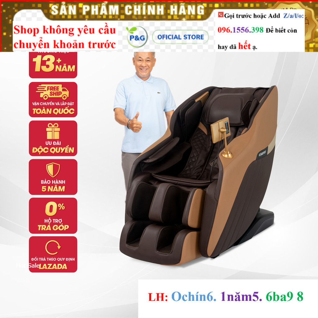 <NEW Ghế massage toàn thân cao cấp KINGSPORT G81 (Brown Coffee)