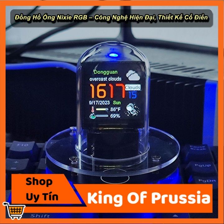 [HCM] - Đồng Hồ Ống Thông Minh Nixie Tube Clock Mutil Smart WiFi Trang Trí Bàn Làm Việc - King Of Pr