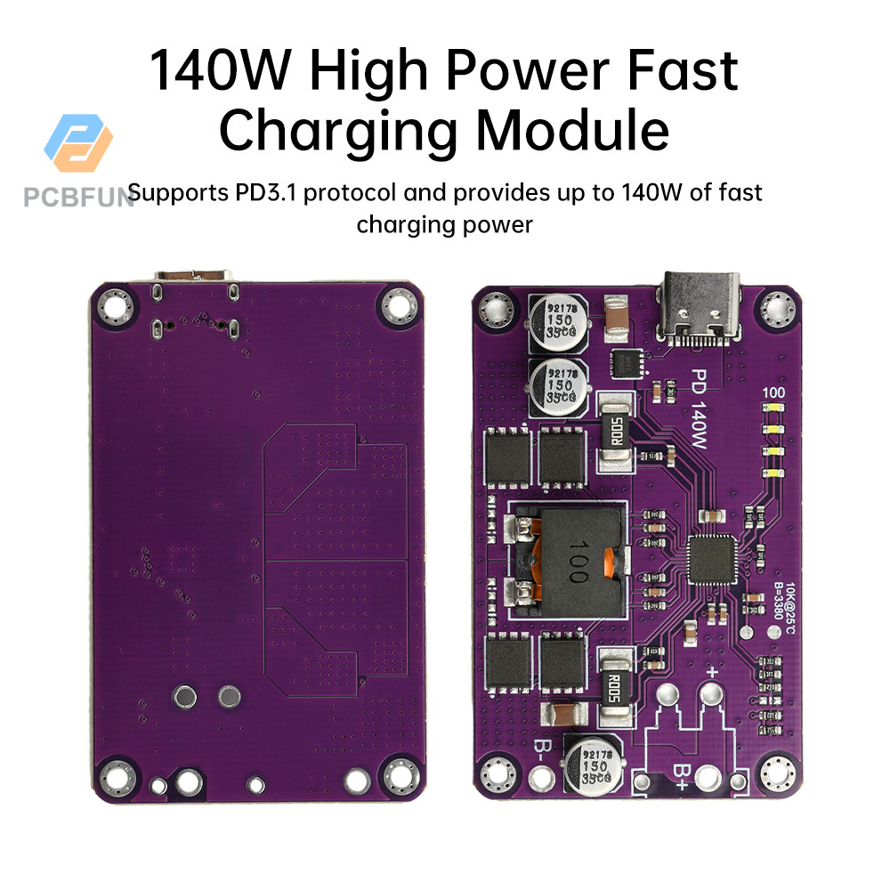 Mô-đun sạc nhanh công suất cao Pcbfun PD3.1 140W 3S 4S 5S 6S Type-C Giao diện Bộ sạc pin Li-ion / Mô
