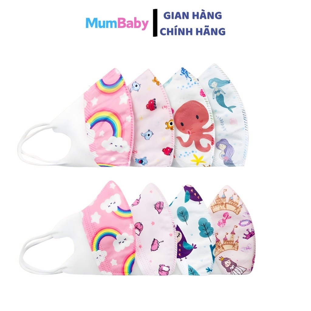 Bộ 5 Khẩu Trang Giấy 3D Kháng Khuẩn, In hình đẹp - Animo