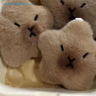 Unewtyu capybara búp bê sang trọng ngôi sao squeak đồ chơi hoạt hình ngôi sao móc khóa mặt dây chuyền búp bê nhồi bông mềm ba lô túi ô tô móc khóa trang trí nhẫn trẻ em quà tặng vn